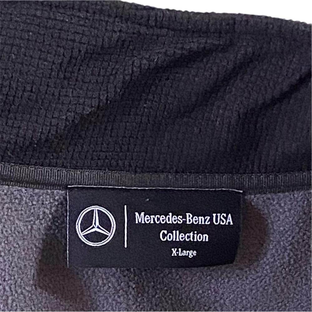MERCEDES-BENZ USA COLLECTION MENS BLK FULL-ZIP WAFFLE GRID FLEECE JACKET XL NWOT - Picture 6 of 14